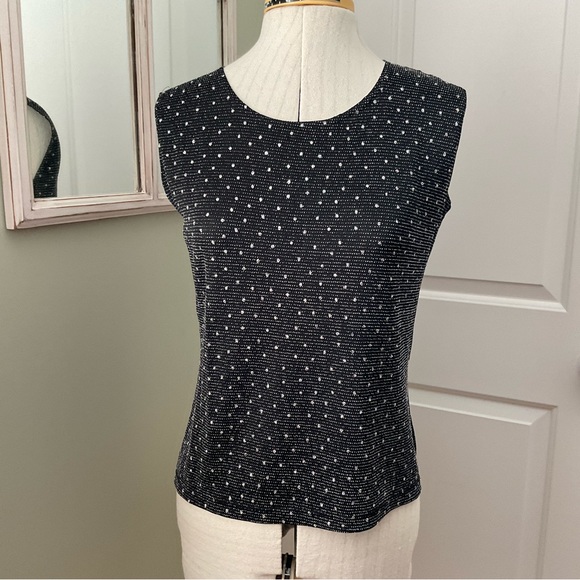 BROCHURE, BLACK METALLIC SLEEVELESS BLOUSE, SIZE: M - Picture 8 of 8